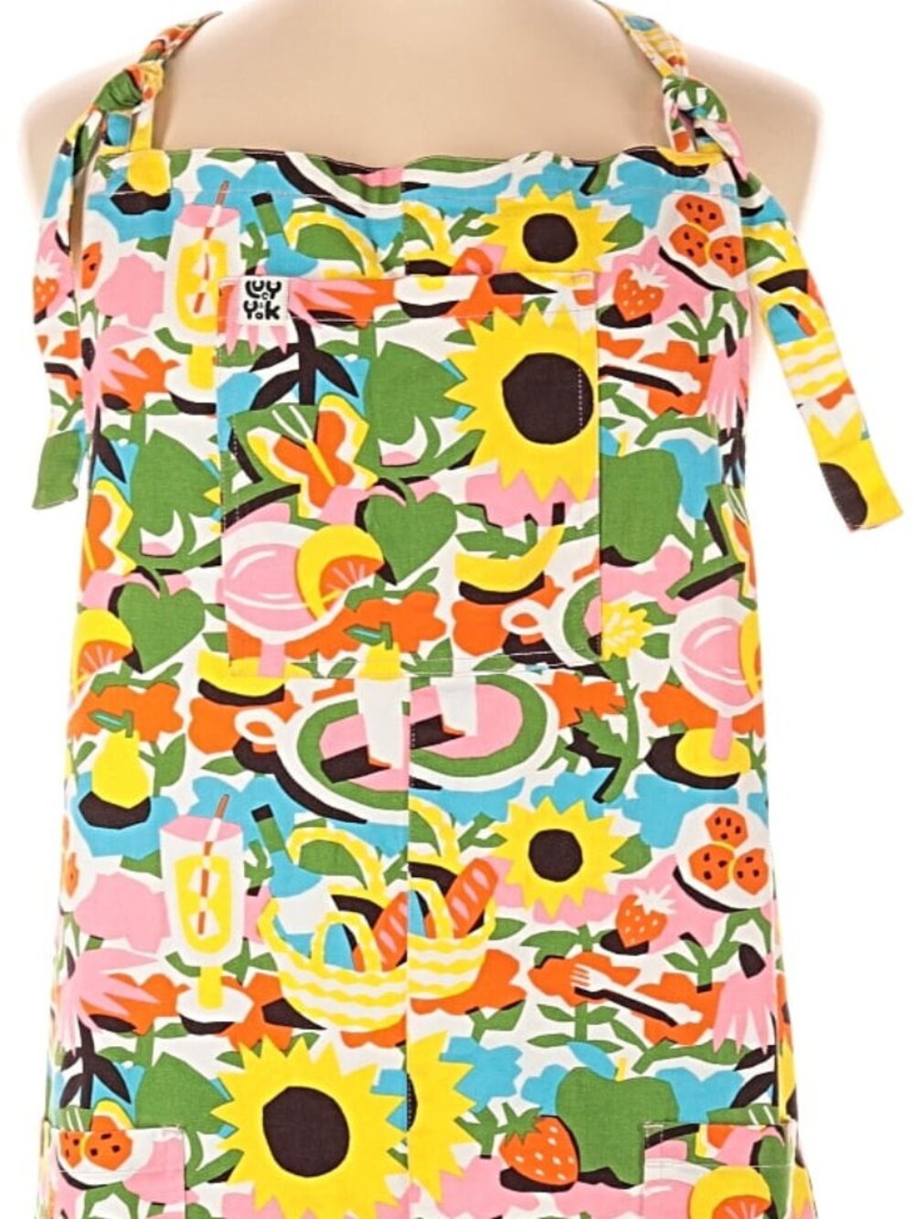 Lucy & Yak x Asahi Nagata Picnic Print Jumpsuit UK 28R/US 24R NWOT - Picture 2 of 5